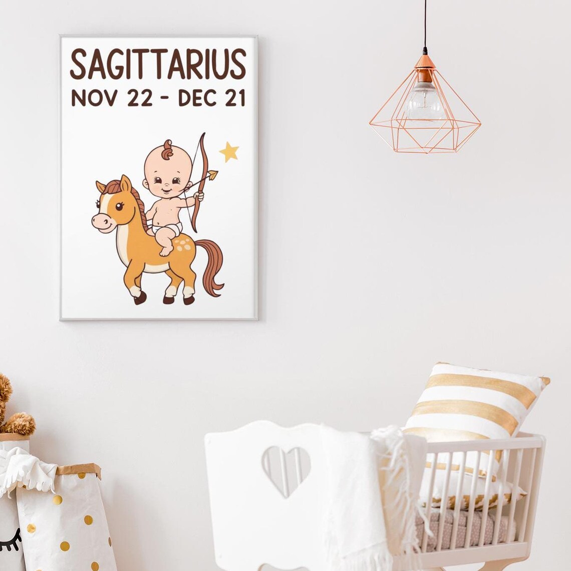 Sagittarius Zodiac Nursery Print Baby Archer On Horse Star Sign - Image 3
