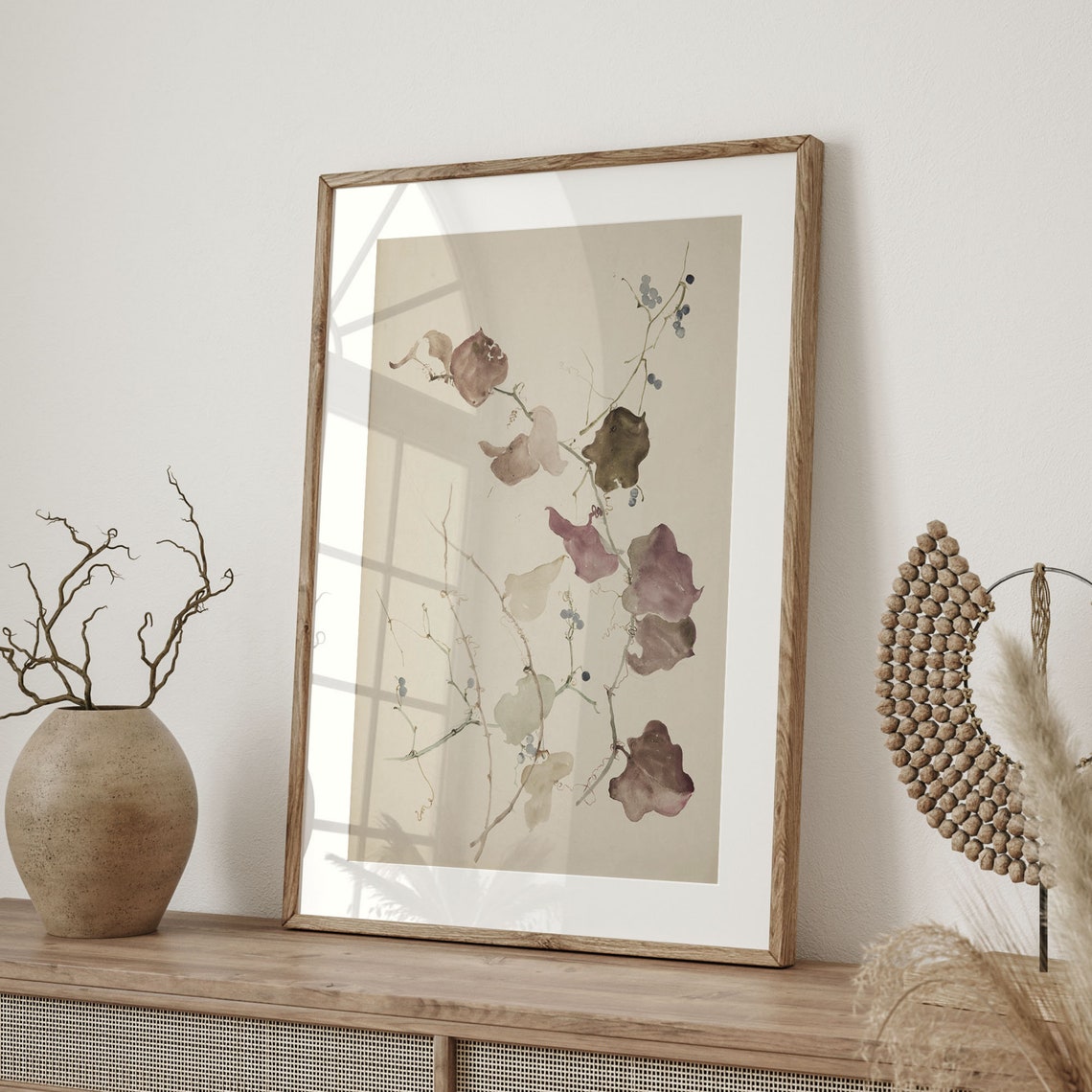 Autumn Vine Leaves and Berries Watercolor Botanical Sketch Poster - Image 4