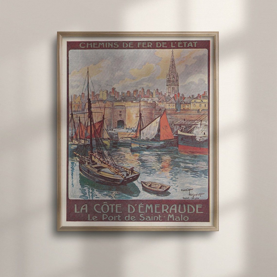 Saint Malo Bretagne France Travel Poster Wall Art Decor French Prints Housewarming Gift Hotel Decor Tourism Art Travel C16 1066