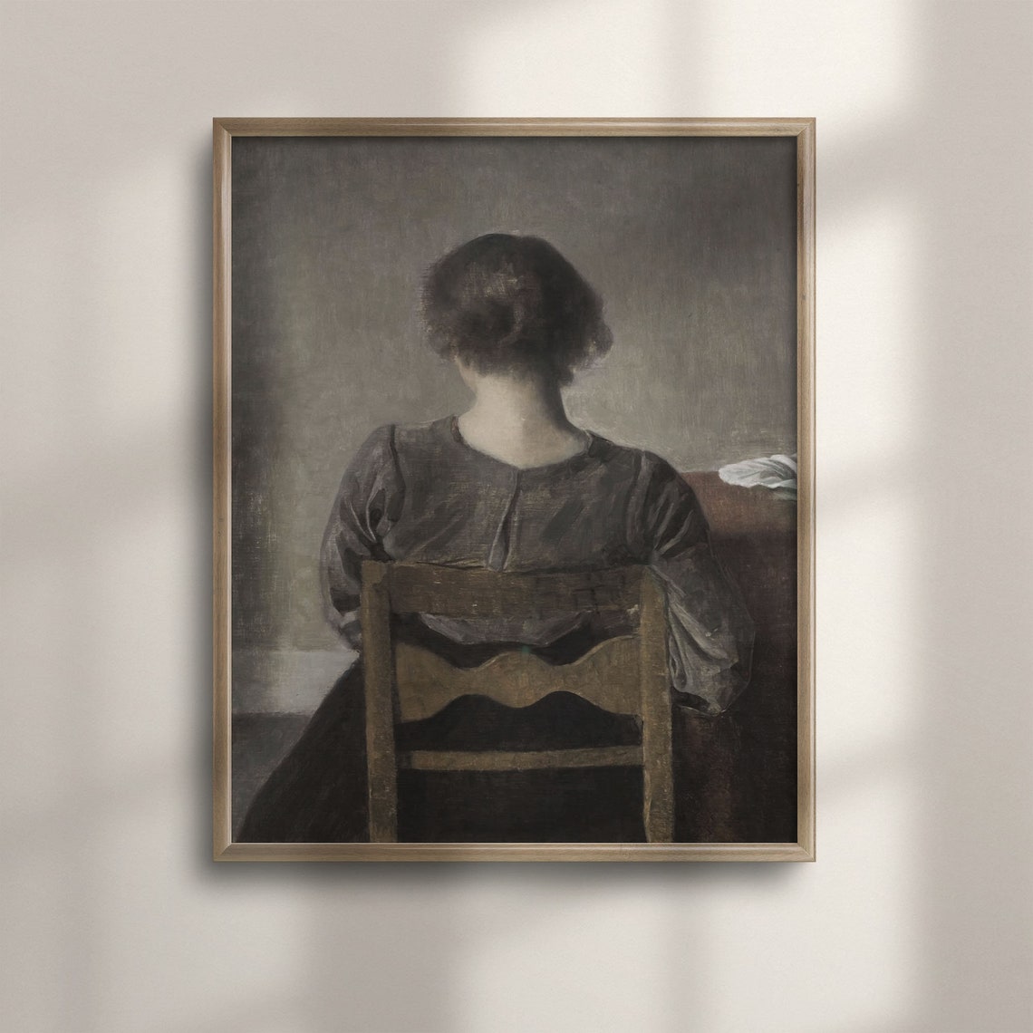 Farmhouse Decor Antique Oil Portrait Of Woman Fine Art Wall Poster French Country And Vintage Kitchen Art C16 739