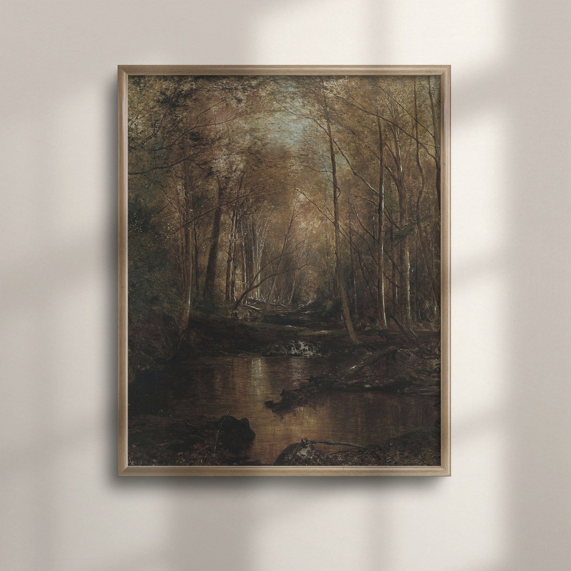 Autumn Forest Stream Vintage Fall Landscape Oil Painting Art Poster