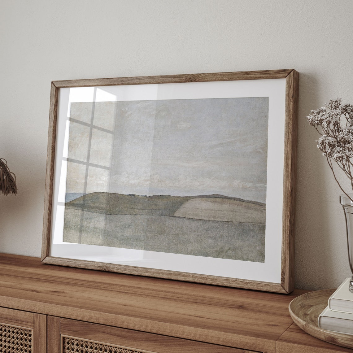 Minimalist Coastal Hill Tonal Abstract Landscape Painting Poster - Image 4