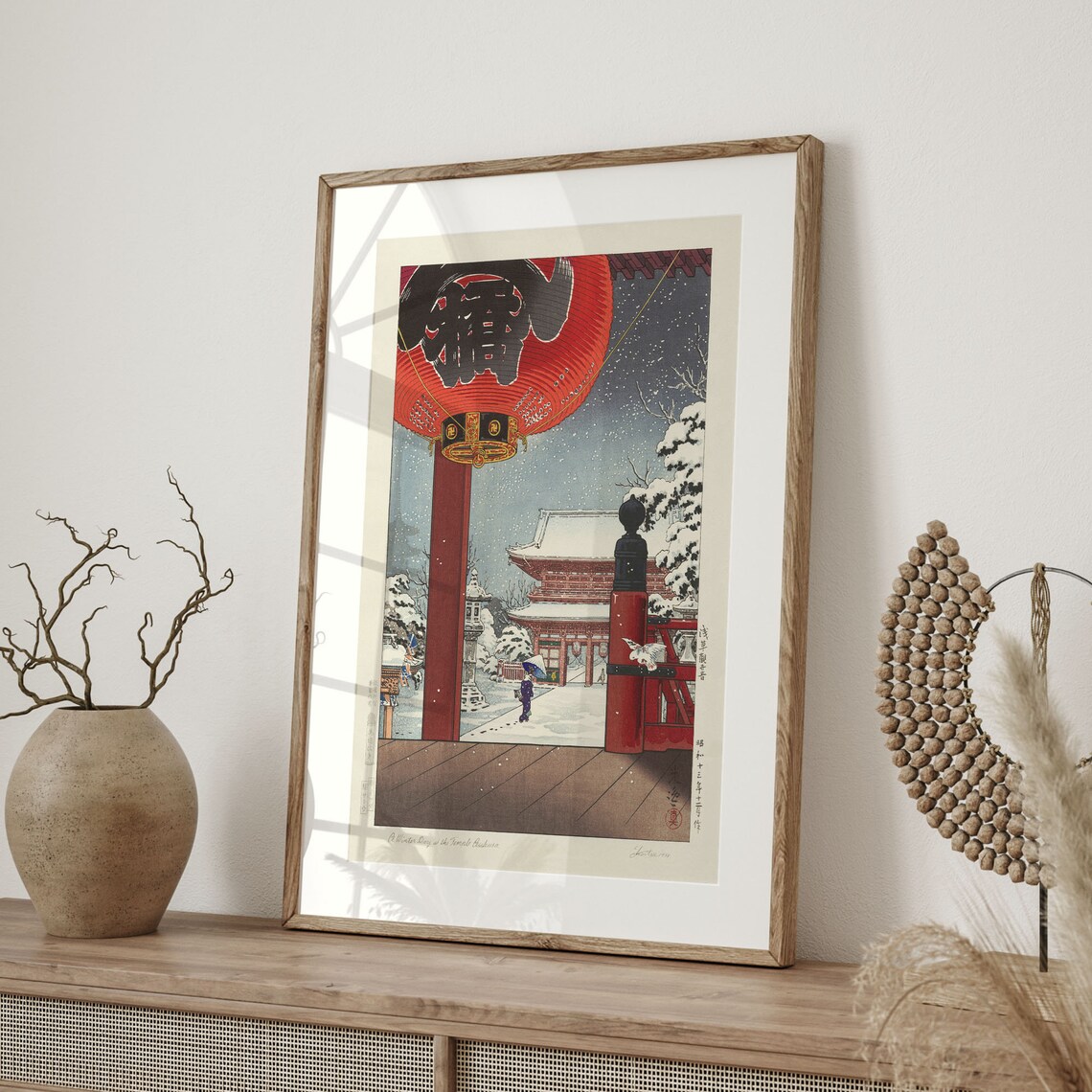 Tsuchiya Koitsu Winter Day at the Temple Asakusa Snow Poster - Image 4