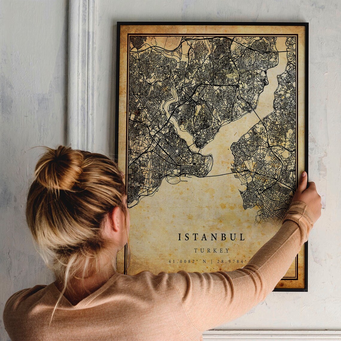 Istanbul Vintage Map Poster, Rustic Travel Poster - Image 2