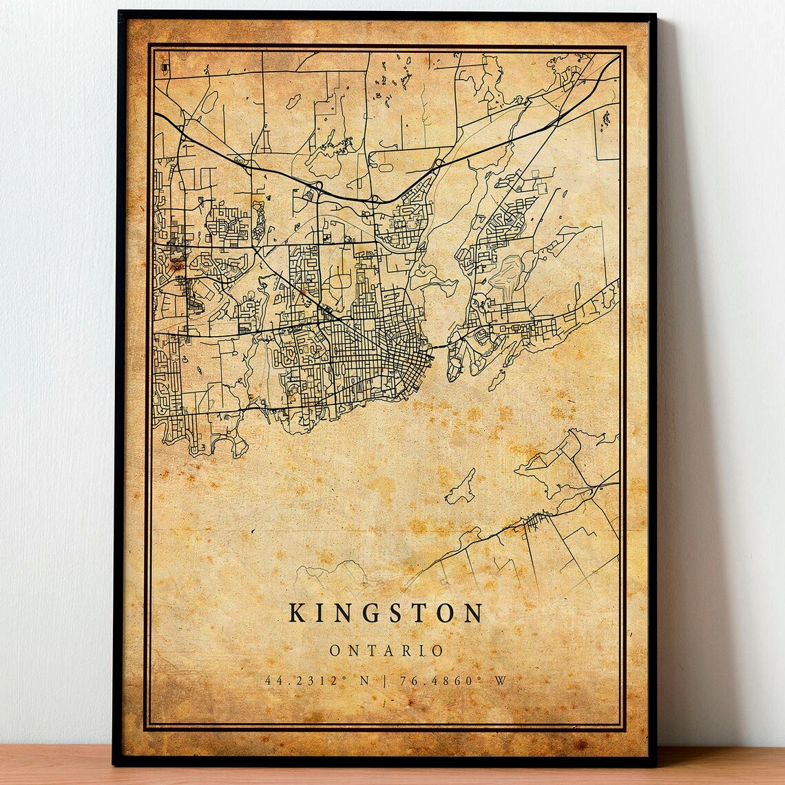 Kingston Vintage Map Poster, Rustic Ontario Travel Art - Image 4