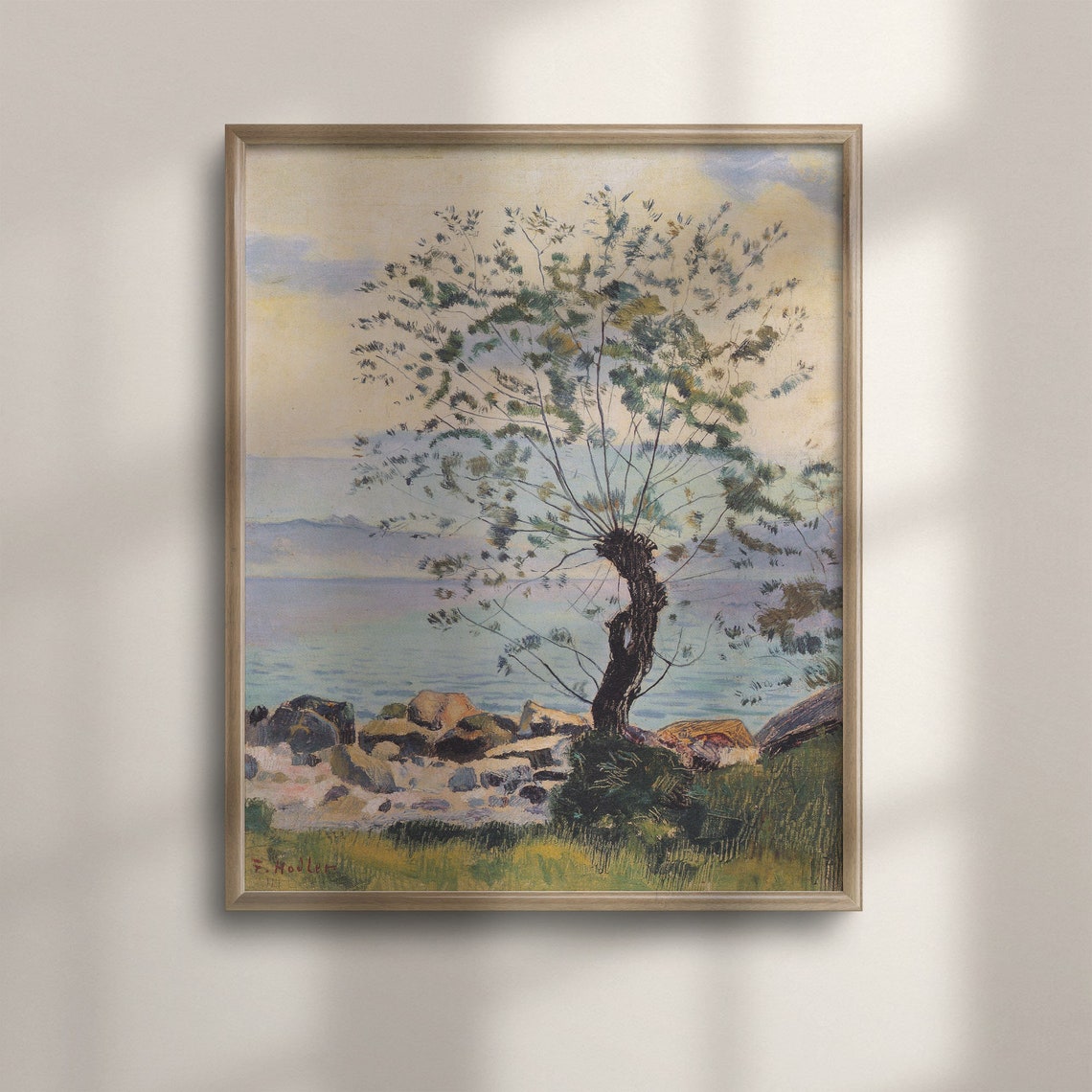 Ferdinand Hodler Willow Tree by the Lake Vintage Landscape Poster