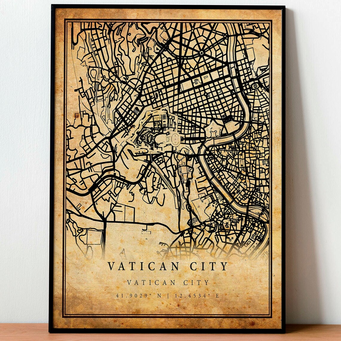 Vatican City Vintage Map Poster, Rustic Home Decor - Image 4