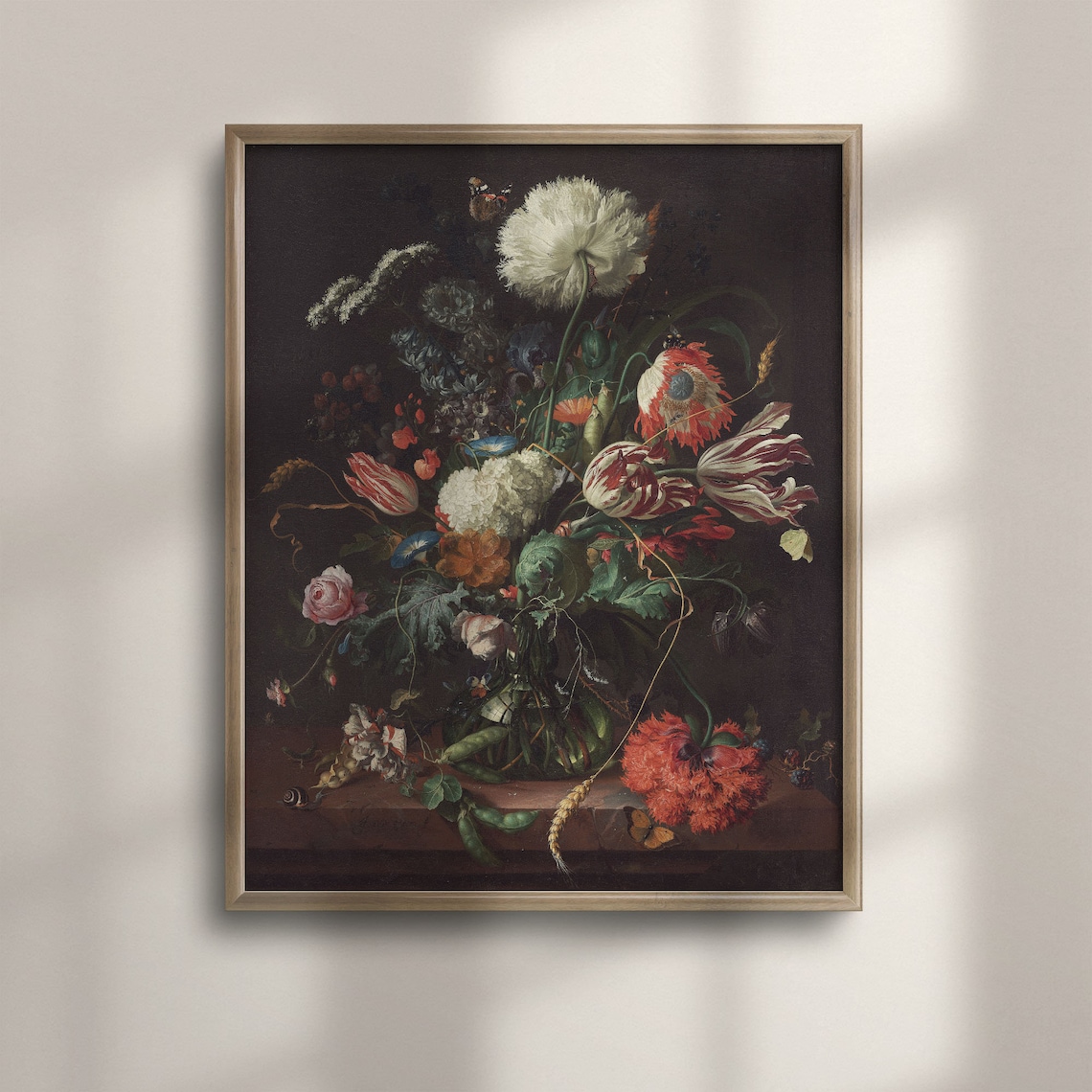 Vintage Floral Tulips And Roses Still Life Art Print