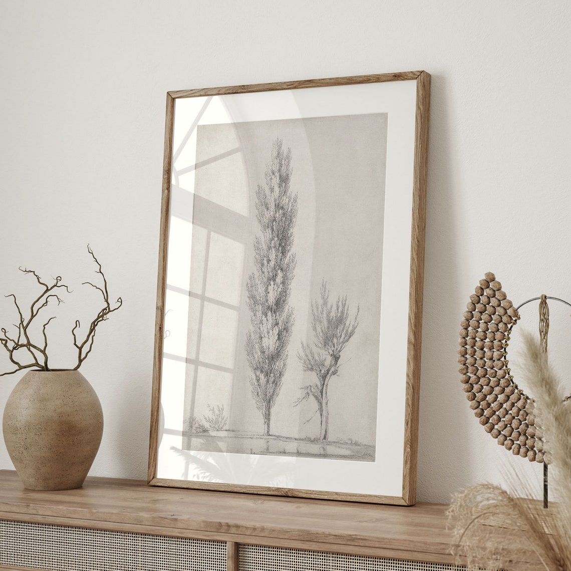 Vintage Tree Study Sketch Antique Minimal Botanical Pencil Art Poster - Image 4