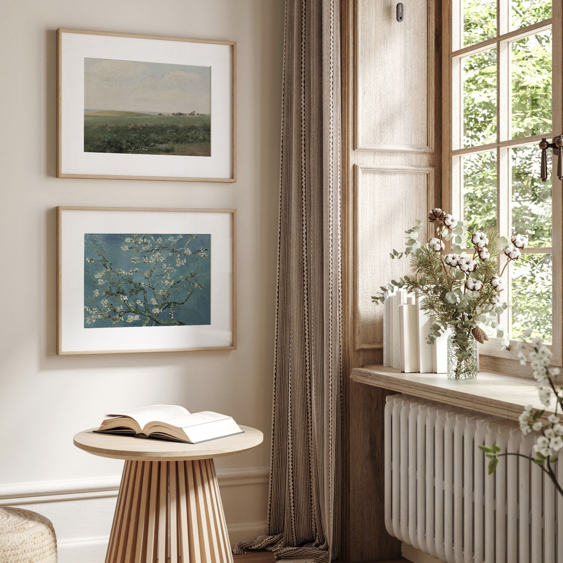 Vincent van Gogh Almond Blossom White Flowers Turquoise Sky Poster - Image 3