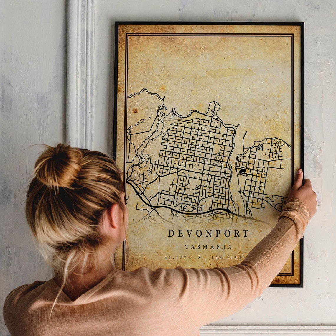 Devonport Tasmania Vintage City Street Map Poster for Travelers - Image 2