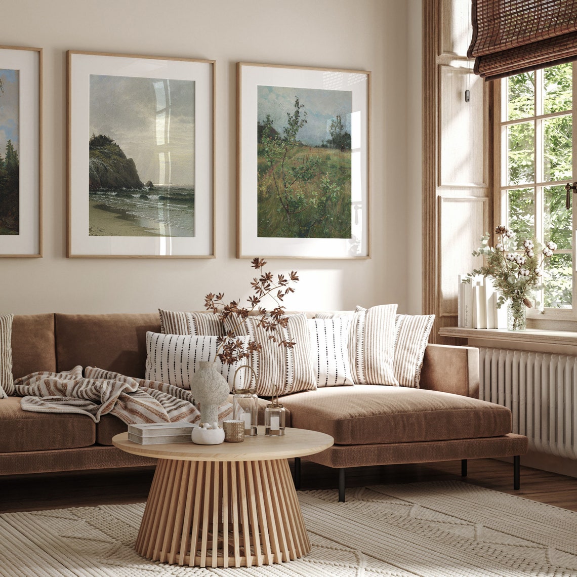 Spring Meadow Sapling Tree Vintage Landscape Painting Poster - Image 3