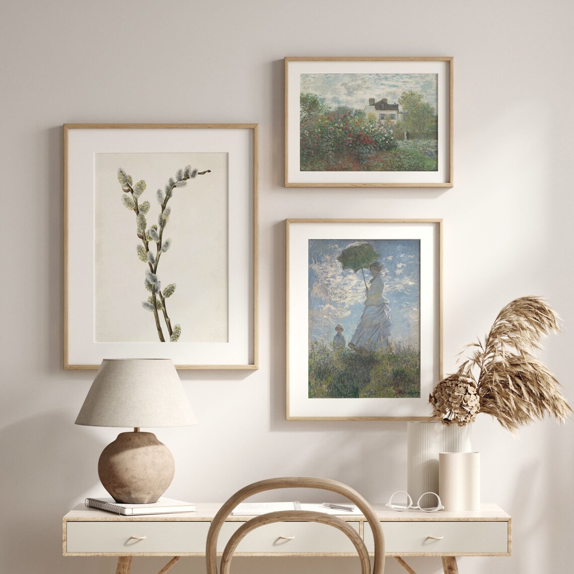 Vintage Botanical Roses Art Print, Rustic Farmhouse Decor - Image 2