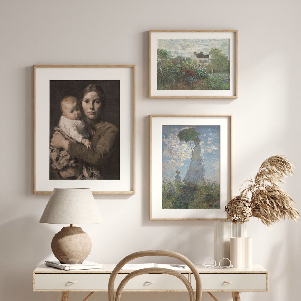 Vintage Oil Painting Of Mother And Child Antique Female Portrait Wall Art Vintage Nursery Decor Art Prints C16 1159 - Image 2