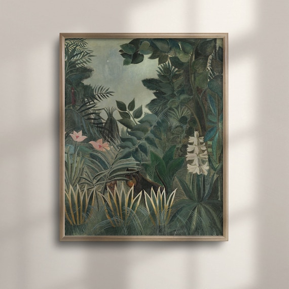 Henri Rousseaus The Equatorial Jungle 1909 Giclee Art Tropical Jungle Wall Decor Vintage Poster Palm Tree Art Unique Home C16 1239