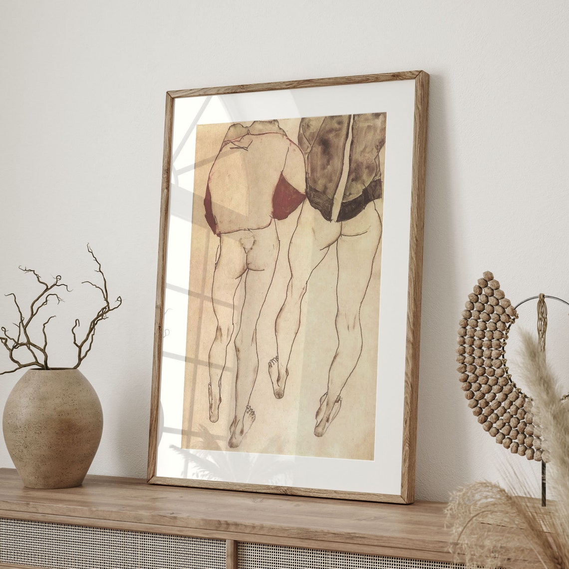 Egon Schiele Two Standing Women 1913 Expressionist Figure Art Poster - Image 4
