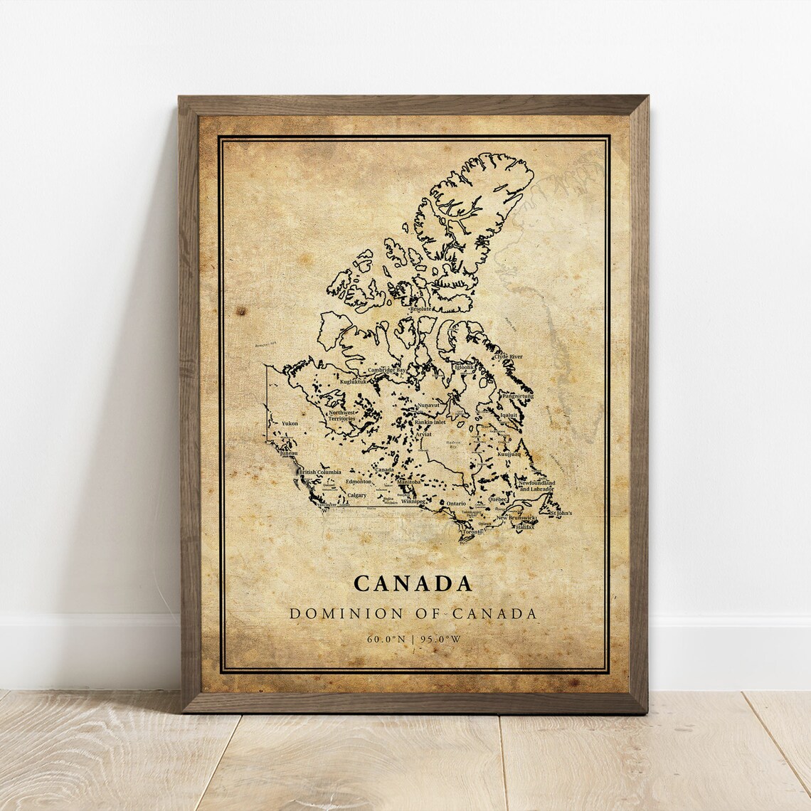 Canada Vintage Map Poster Print, Country Map