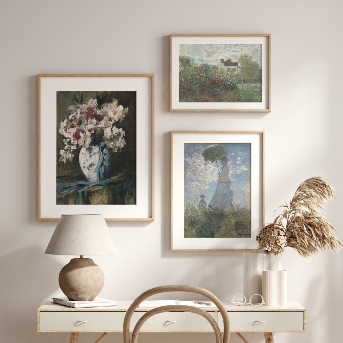 Antique Floral Bouquet Still Life White Vase Vintage Art Poster - Image 2