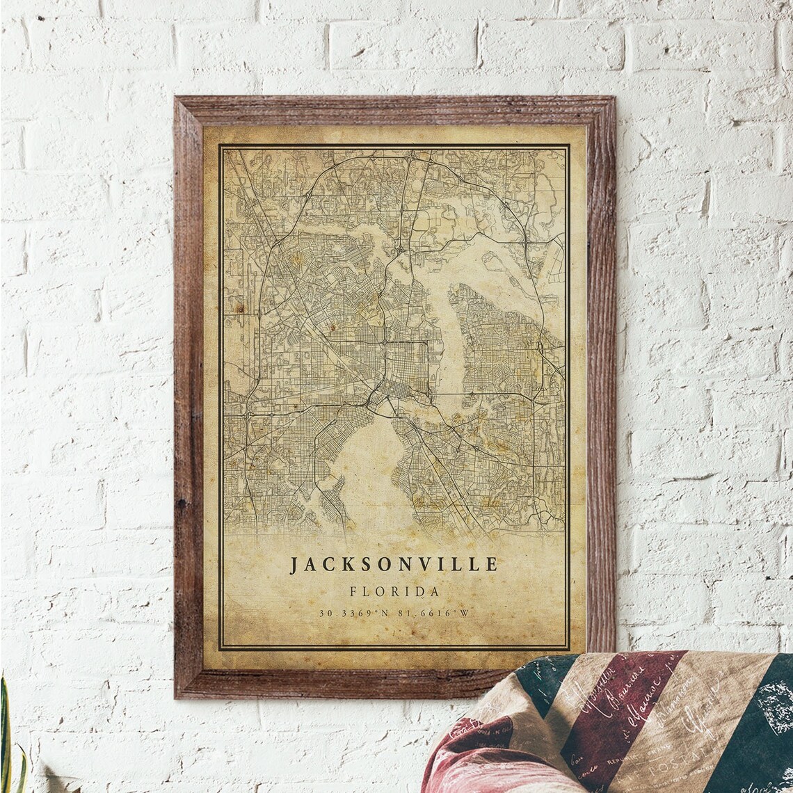 Jacksonville Vintage Map Poster, Antique Rustic Florida - Image 3