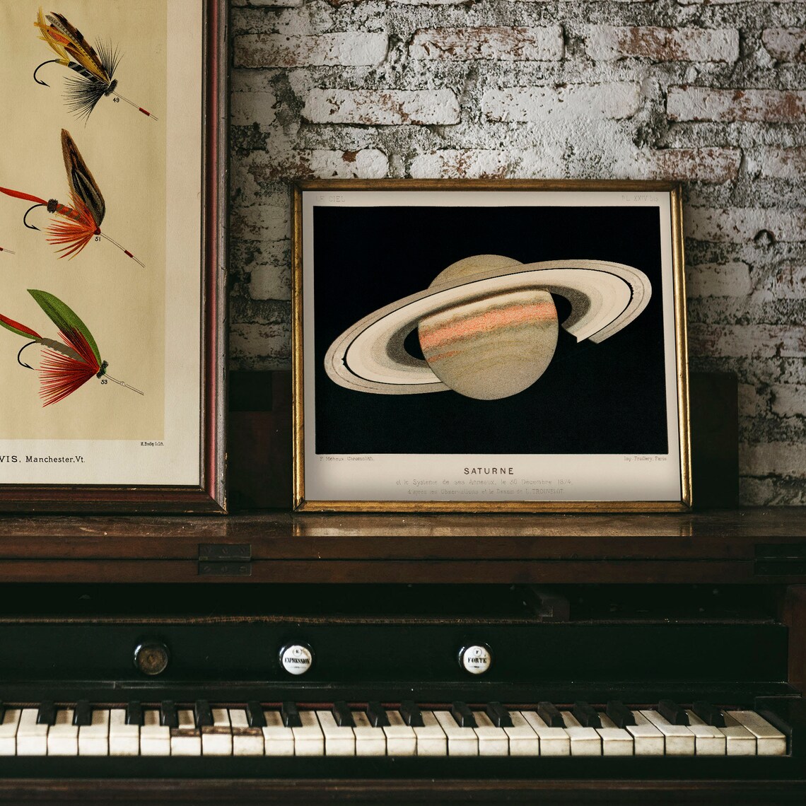 Saturne Antique Space Painting, Vintage Art Print - Image 4