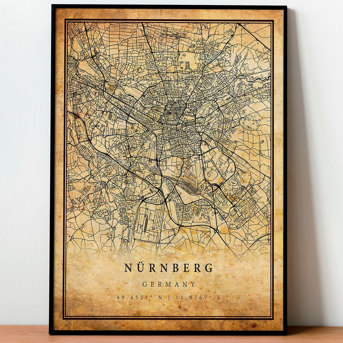 Nuremberg Vintage Map Poster, Antique Rustic Style - Image 4