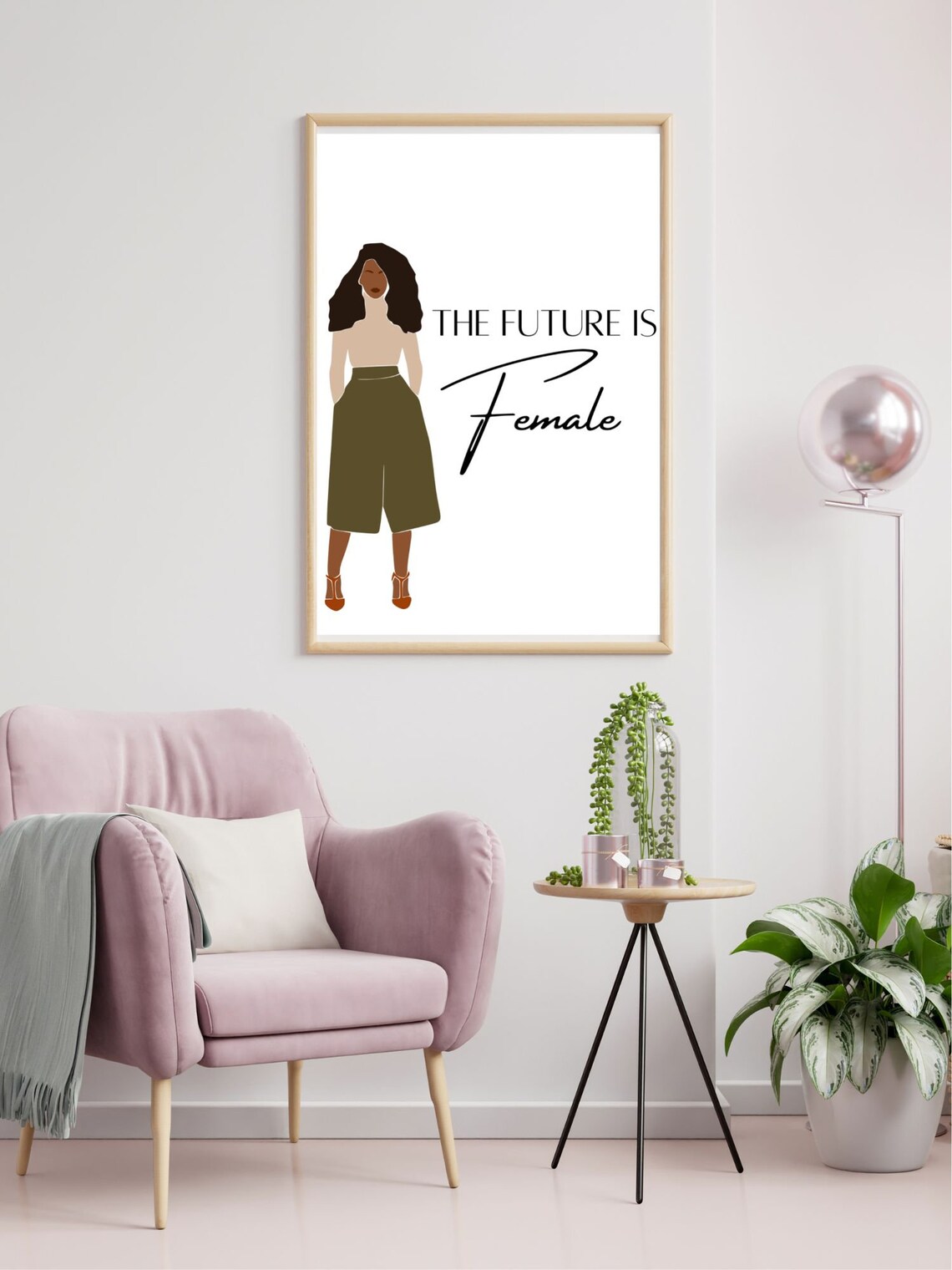 The Future Is Female Quote Fashion Woman Empowerment Art Poster - Image 3