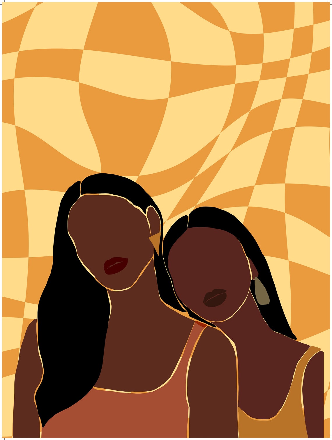 Twins Instant Art Wall Art Boho Wall Art Gift For Her - Image 2