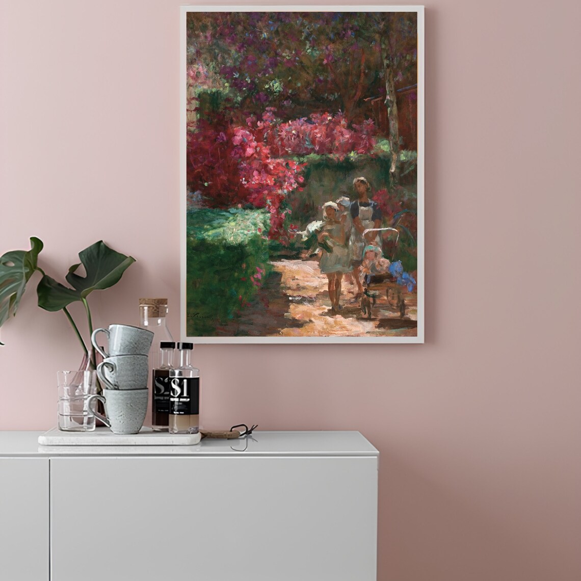 Vintage Flower Painting Rustic Country Art Print - Image 2