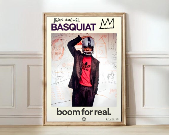 Basquiat Print Jeanmichel Basquiat Poster Boom For Real Print Basquiat Exhibition Poster Expressionism Wall Art