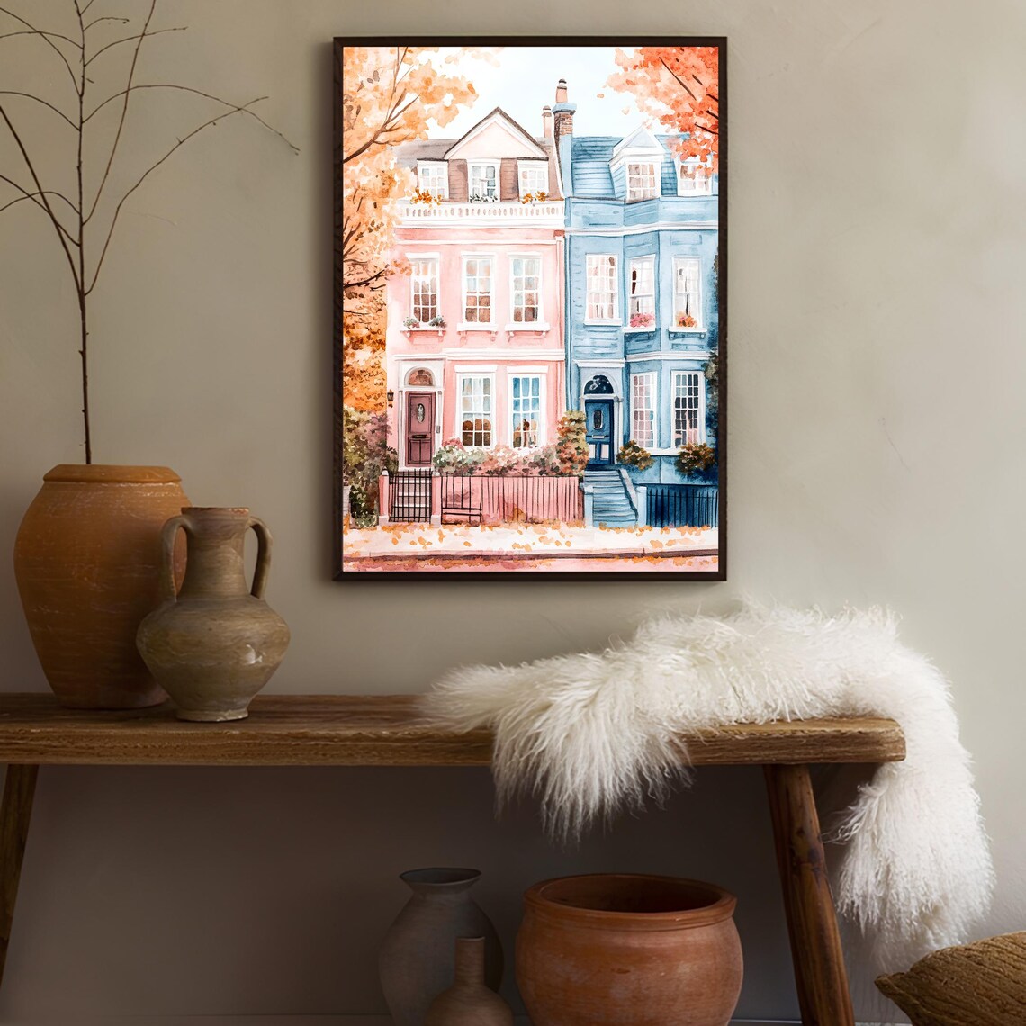 London Illustration Fall Soho Travel Poster - Image 3