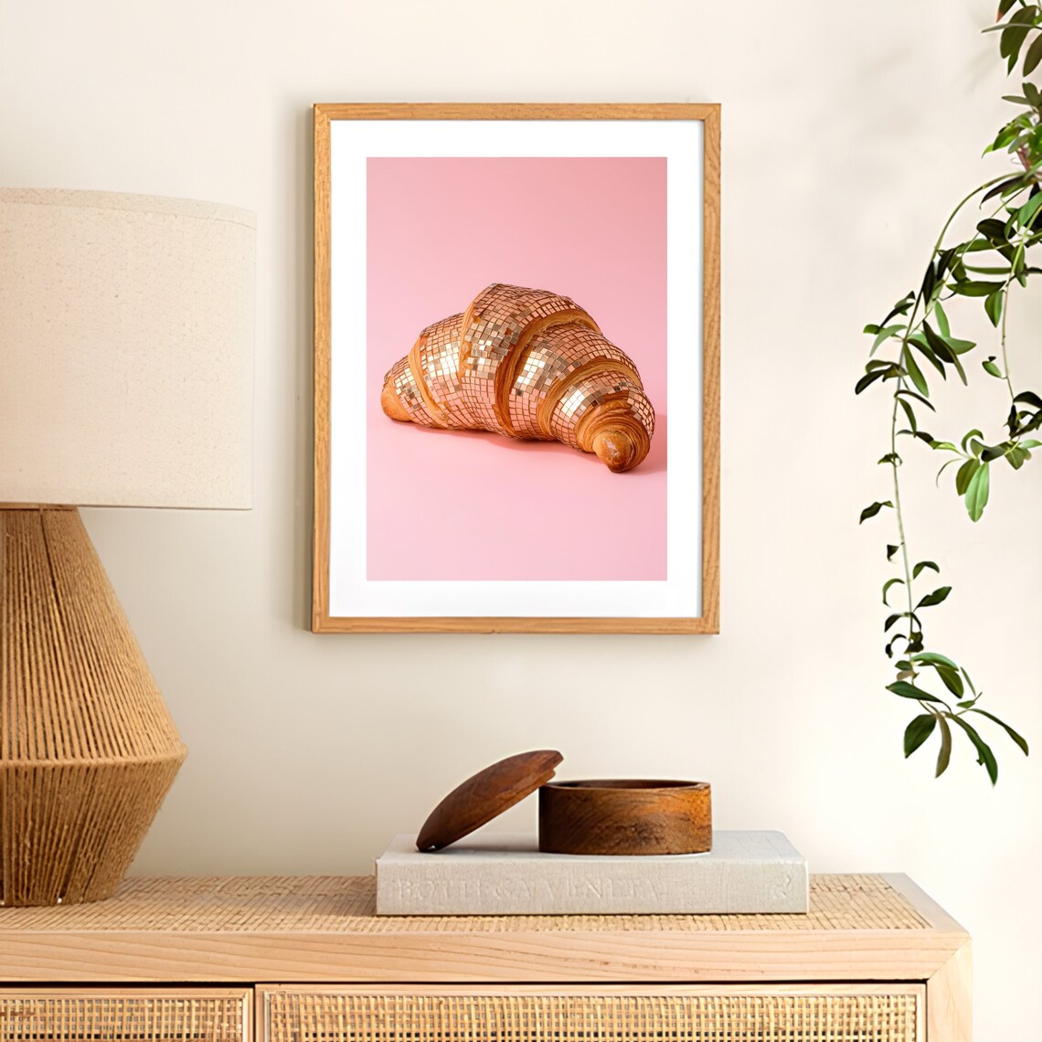 Pink Croissant Print, Eclectic Maximalist Poster - Image 3