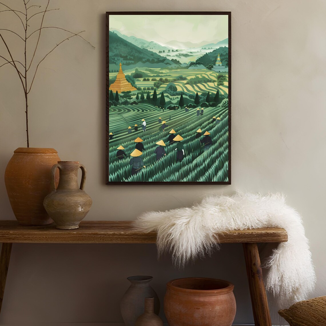 Vietnam Rice Terrace Travel Poster, Nursery Decor - Image 2