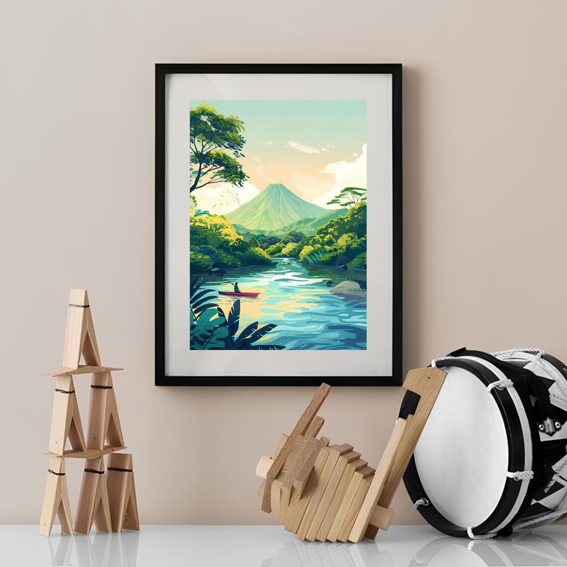 Nicaragua Travel Poster, National Park Volcano Rainforest - Image 3