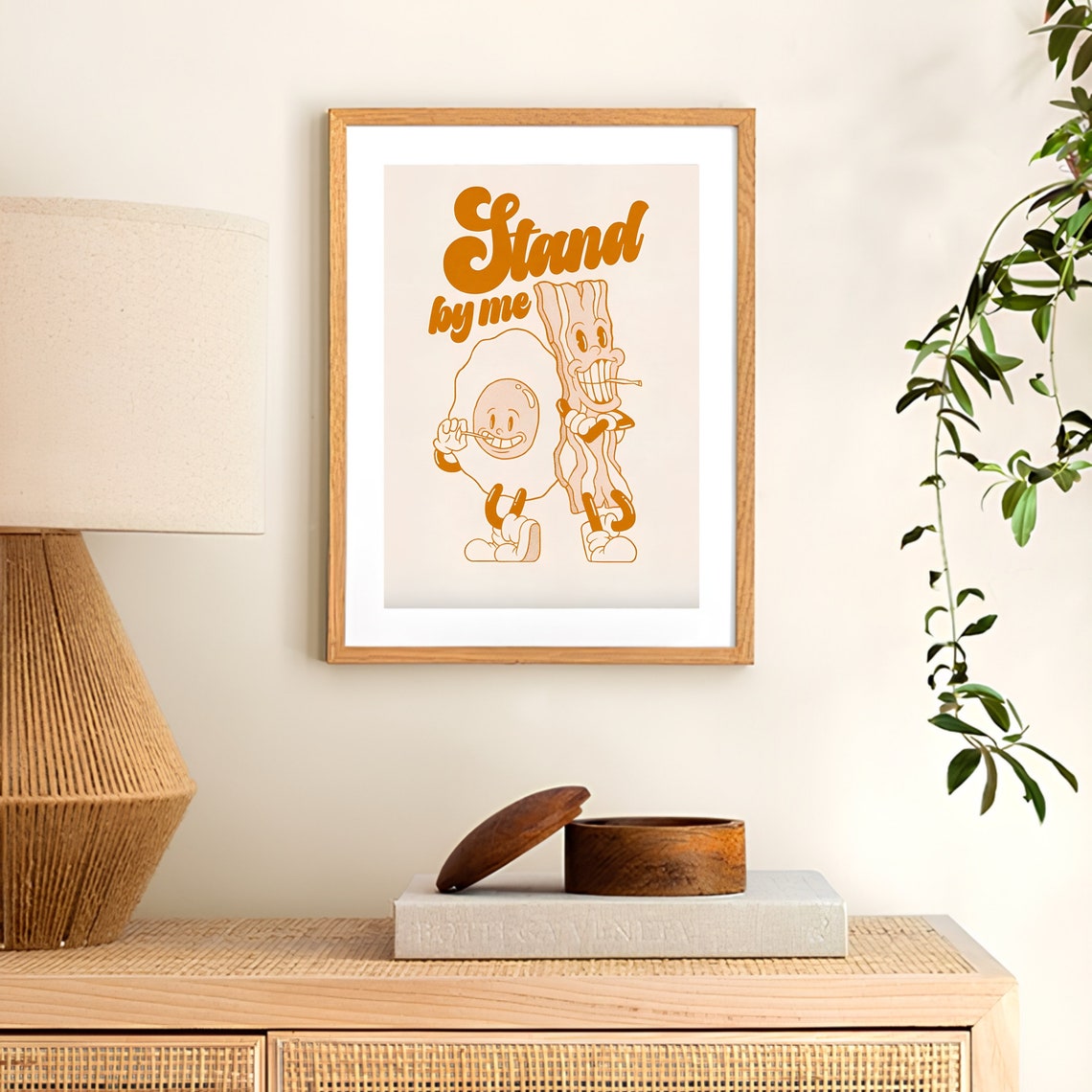 Stand By Me Retro Egg And Bacon Breakfast Buddies Art Poster - Image 2