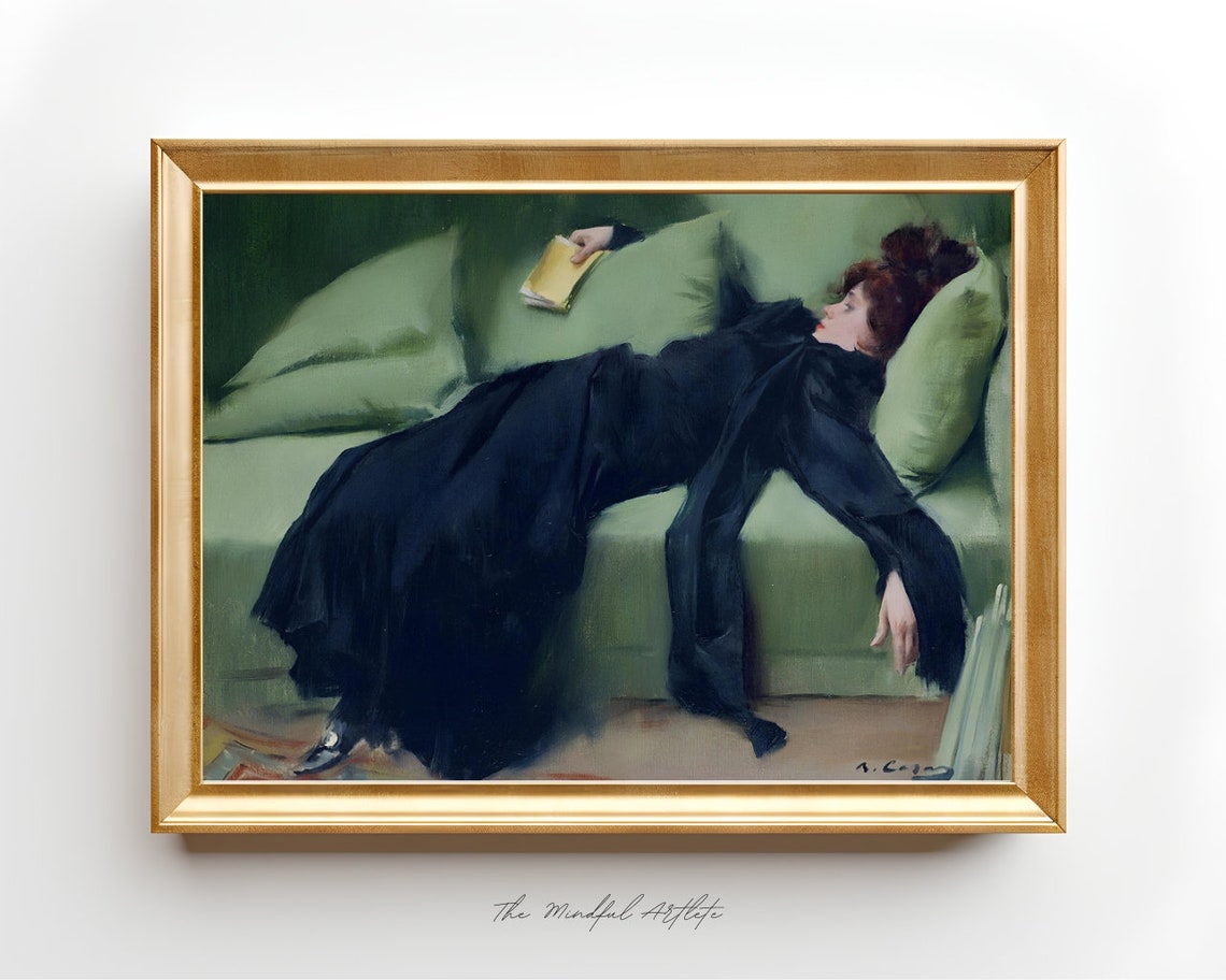 Ramon Casas Decadent Young Woman After the Dance Vintage Art Print