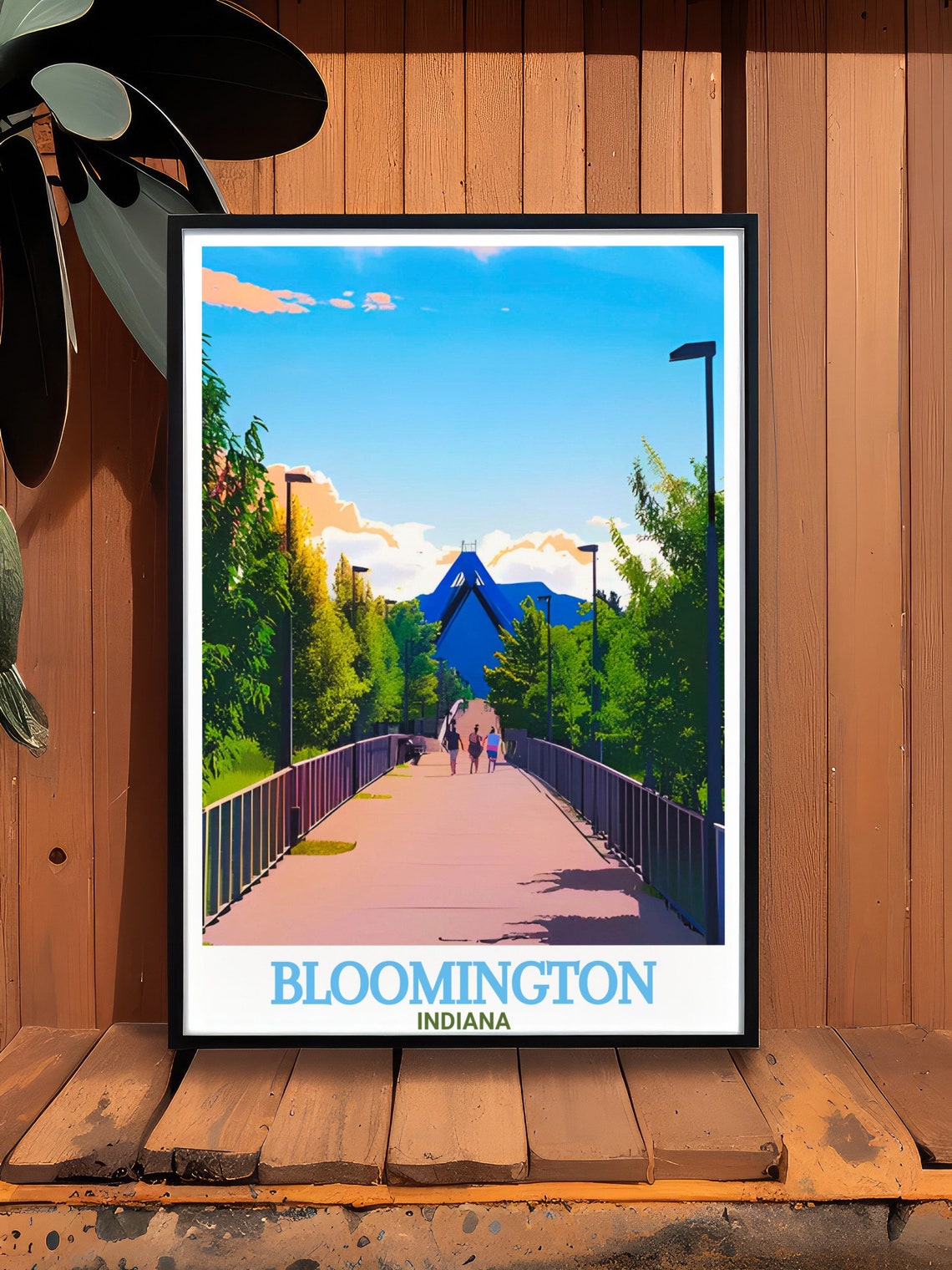 Bloomington Indiana B Line Trail Pedestrian Bridge Travel Poster - Image 2