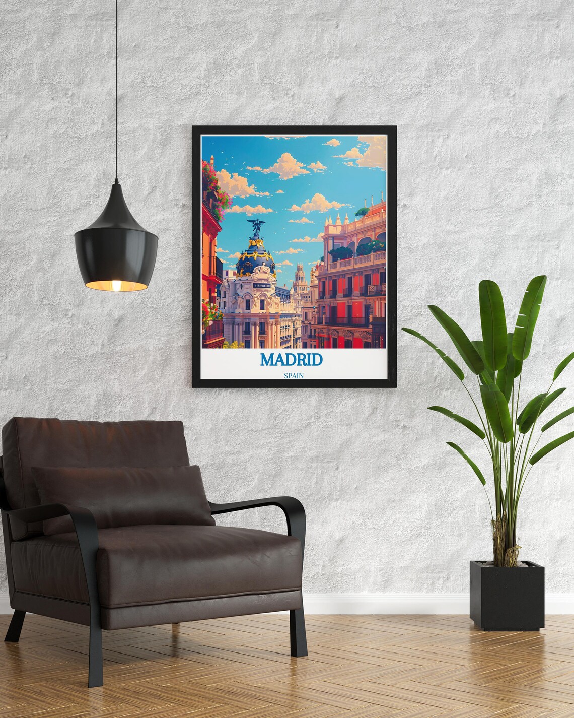 Madrid Spain Metropolis Building Famous Gran Via Street Poster - Image 2