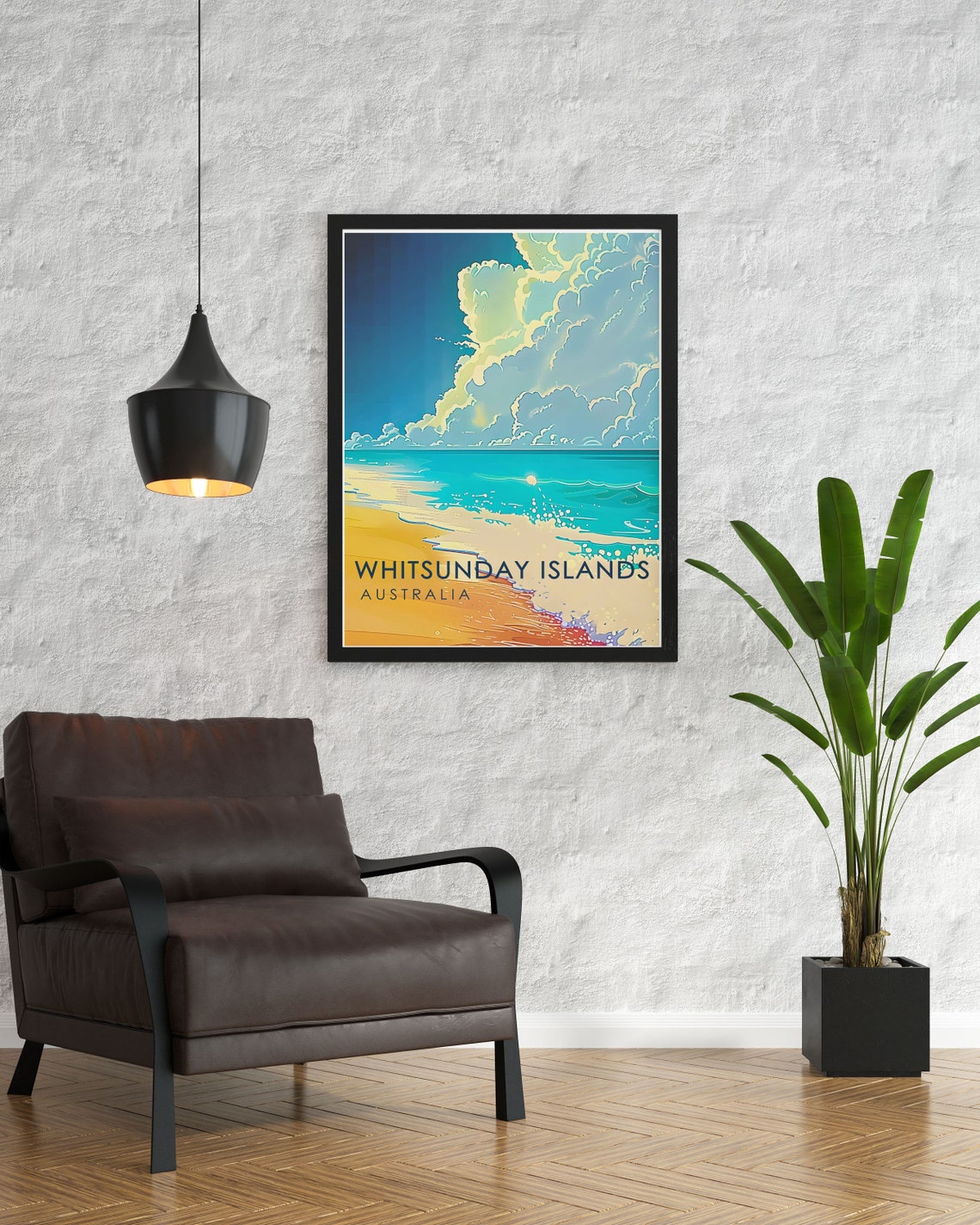 Whitehaven Beach Golden Sand Under Towering Tropical Clouds Poster - Image 2