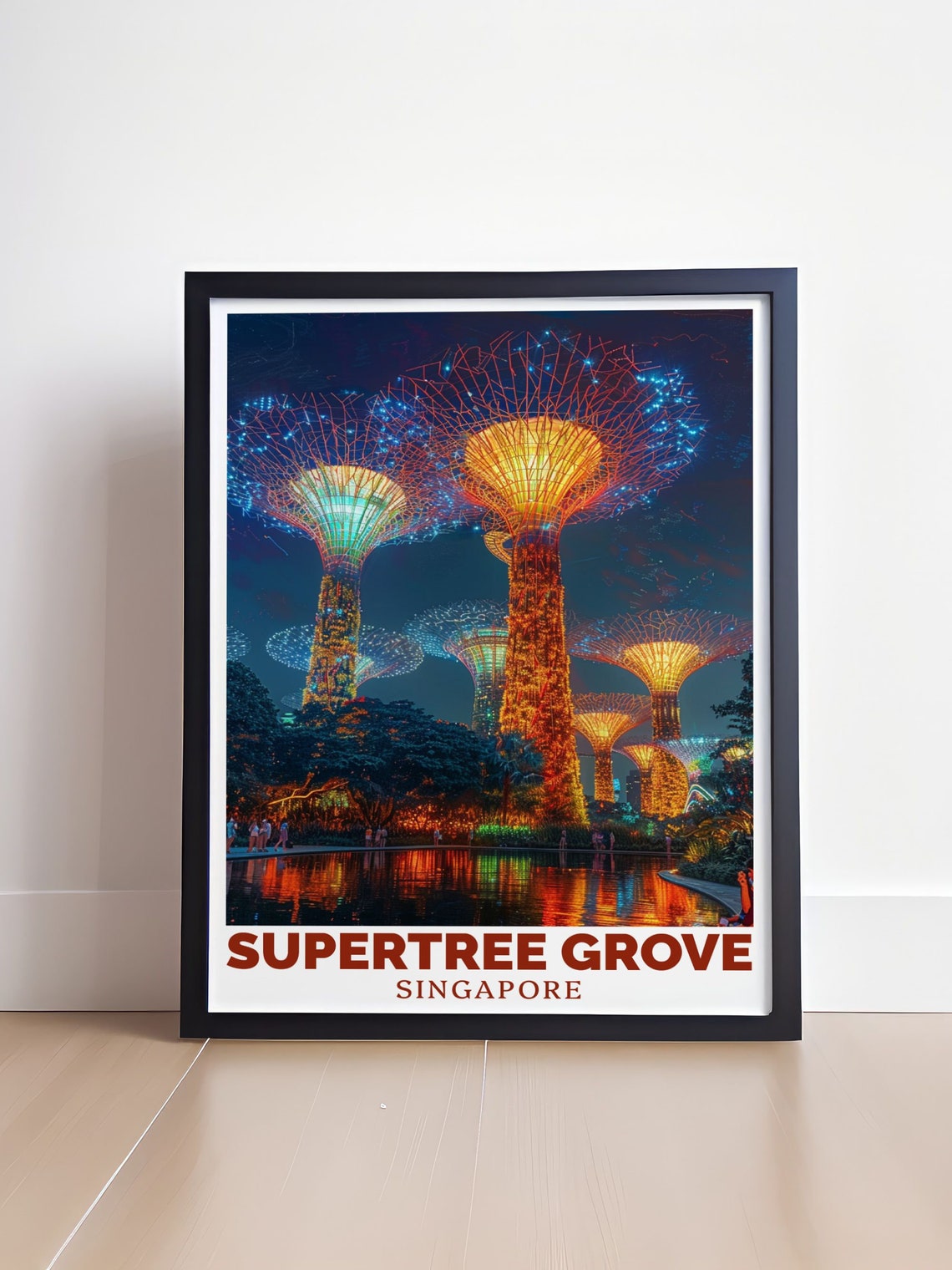 Supertree Grove Singapore Nighttime Illuminated Gardens Poster - Image 4