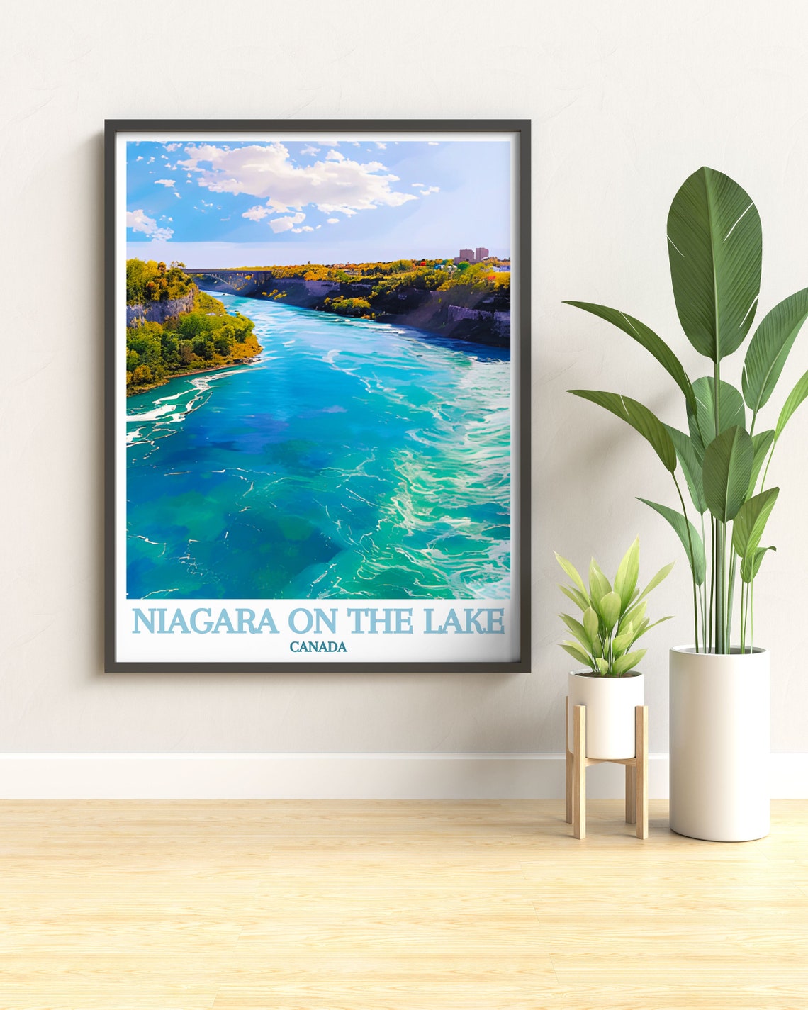 Niagara River Canada Turquoise Rapids and Autumn Banks Aerial Poster - Image 3
