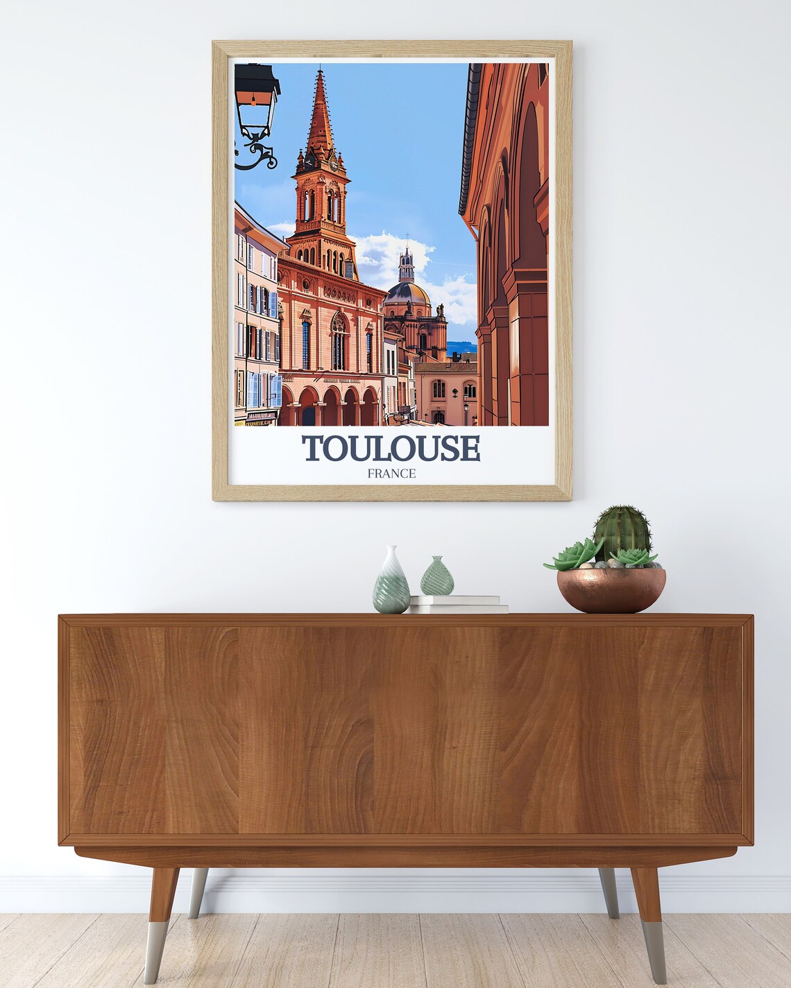 Toulouse Saint-Sernin Basilica Old Town France Travel Poster - Image 3