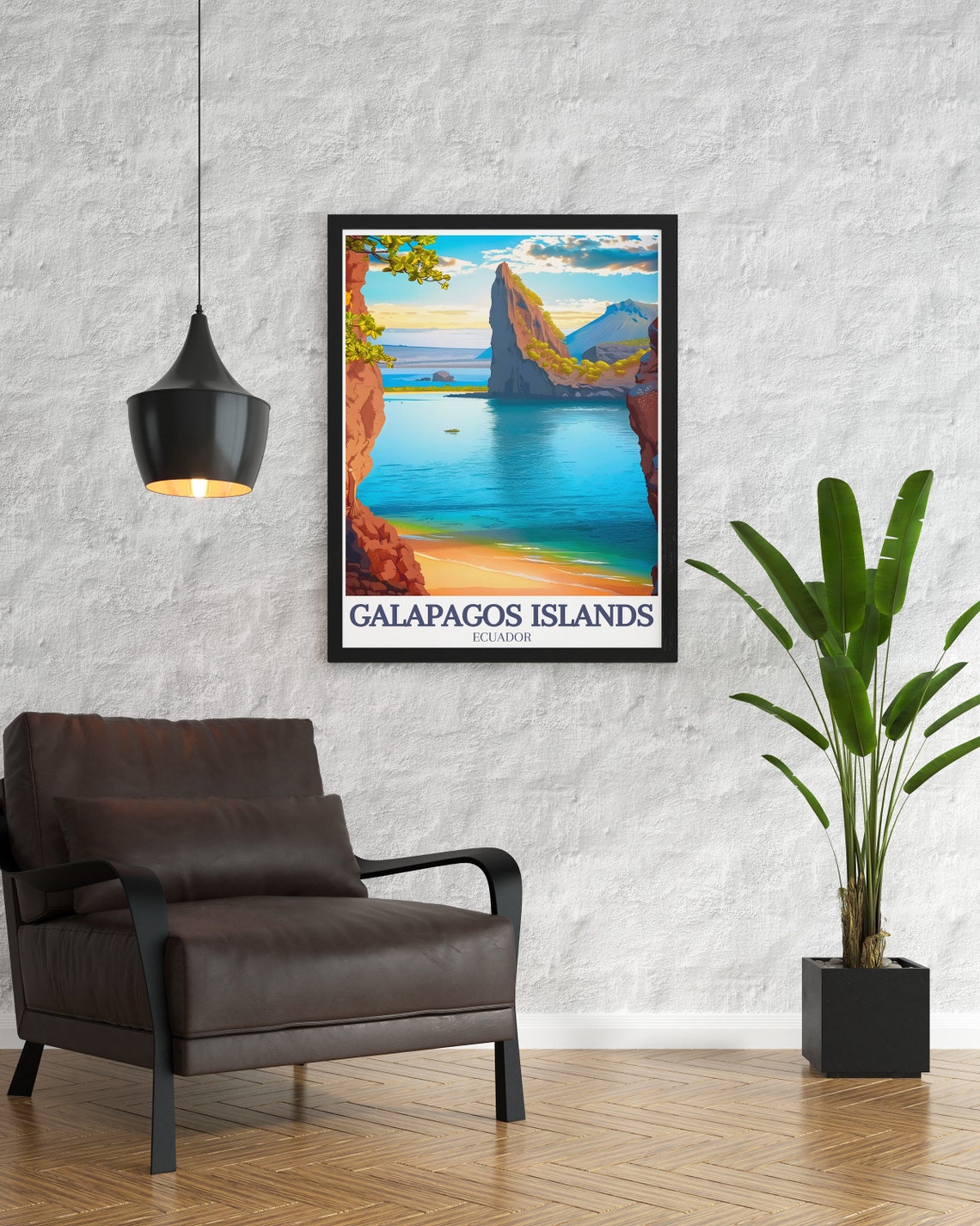 Galapagos Pinnacle Rock Bartolome Island Ecuador Travel Poster - Image 2