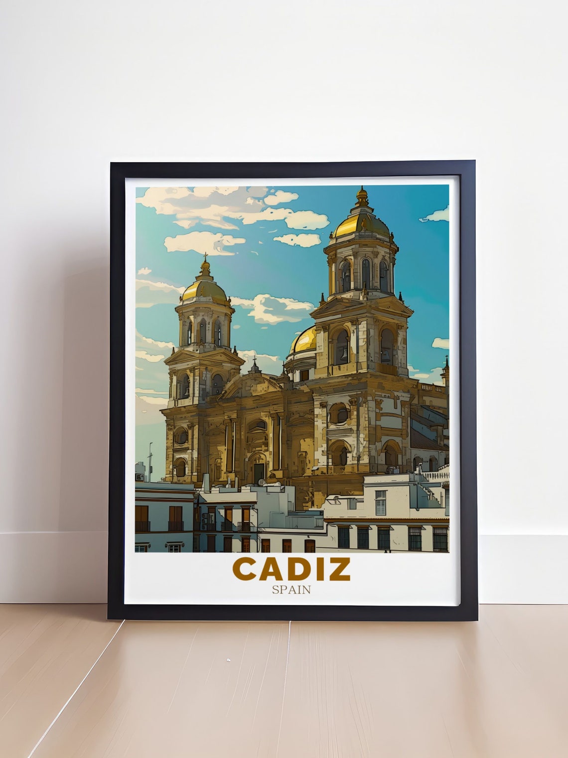 Cadiz Spain Cathedral Golden Domes Historic Old Town Landmark Poster - Image 4