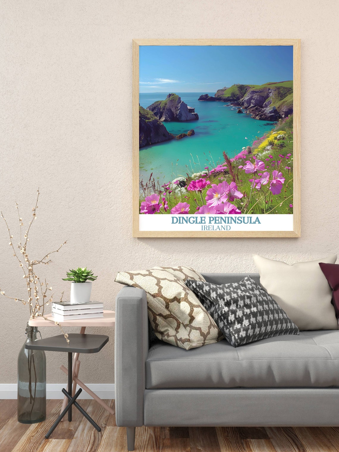 Dingle Peninsula Wildflower Cove Turquoise Cliffs Ireland Poster - Image 3