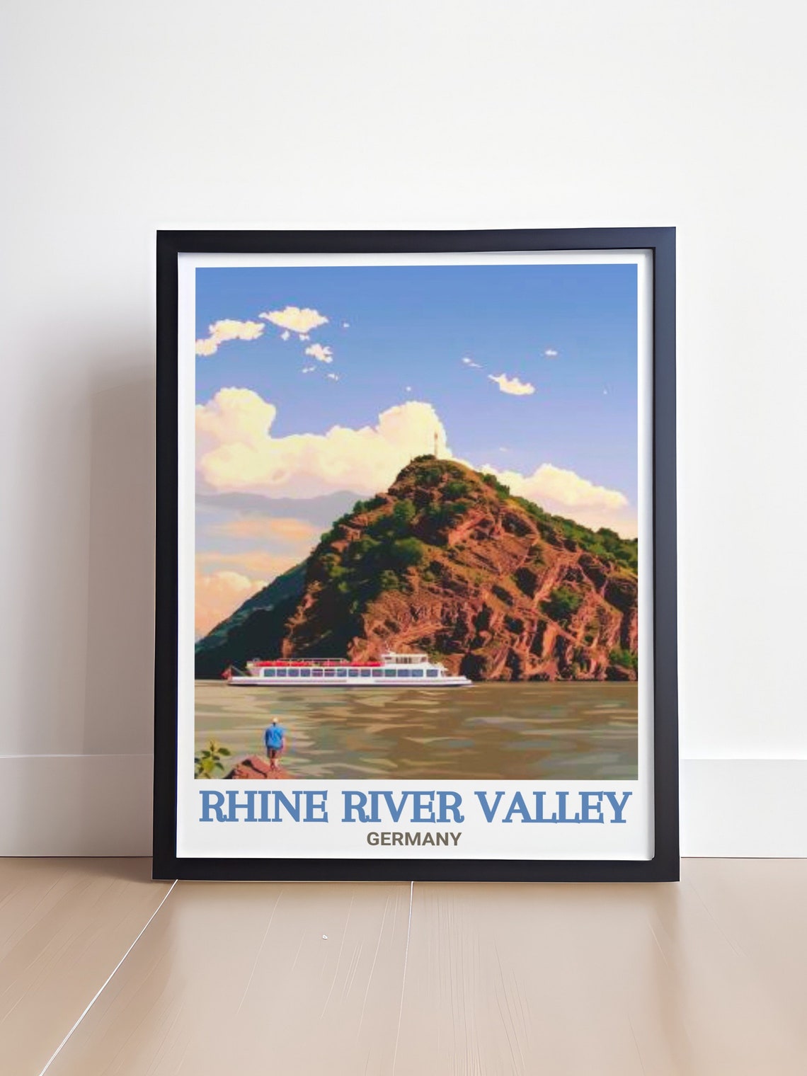 Lorelei Rock Rhine River Cruise Germany Vintage Travel Poster - Image 4