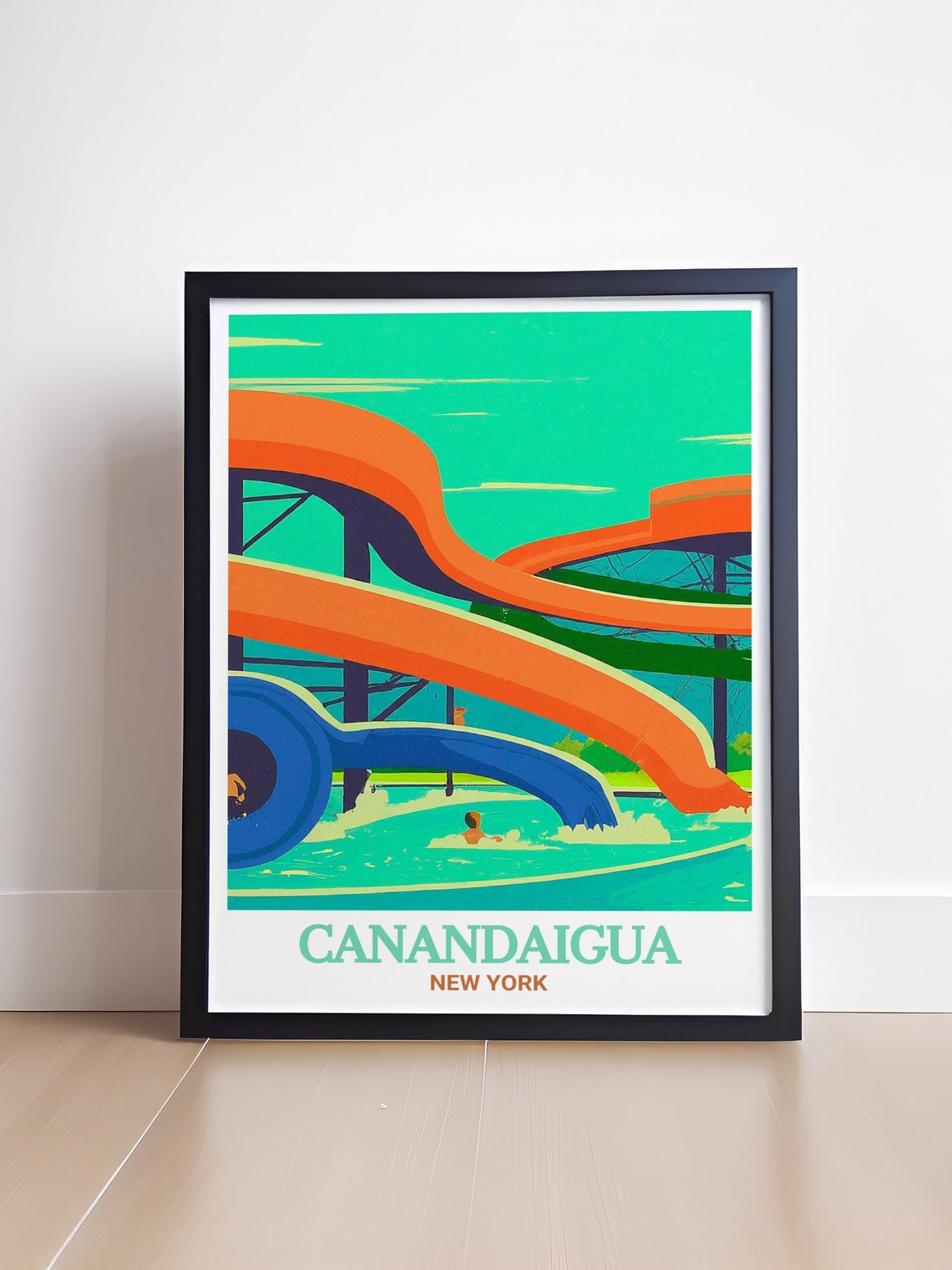 Canandaigua New York Roseland Waterpark Slides Summer Fun Poster - Image 4