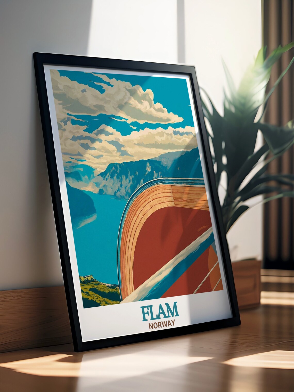 Flam Stegastein Viewpoint Fjord Overlook Norway Travel Poster - Image 3