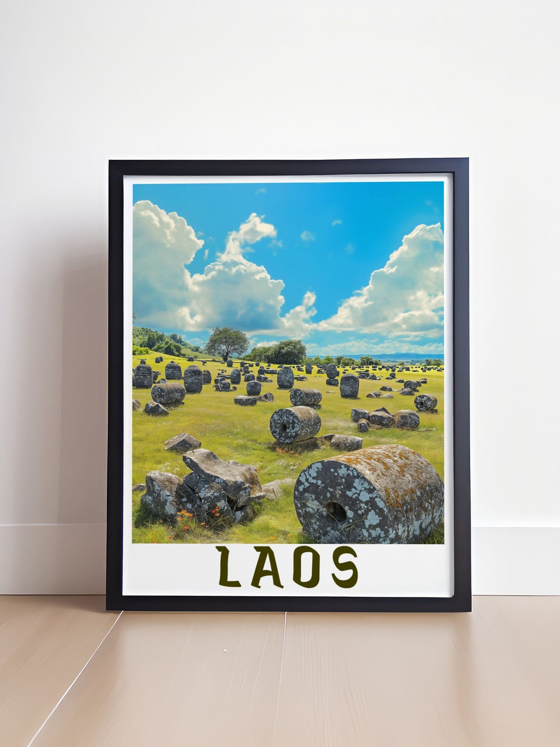 Plain Of Jars Laos Ancient Stone Jars Field Mysterious Travel Poster - Image 4