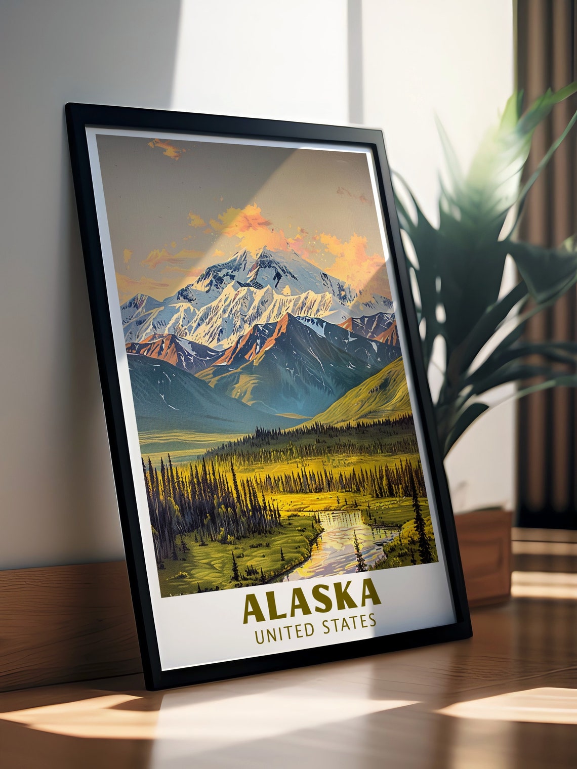 Alaska Denali Snowcapped Peak Wilderness Mountain Scenery Poster - Image 3