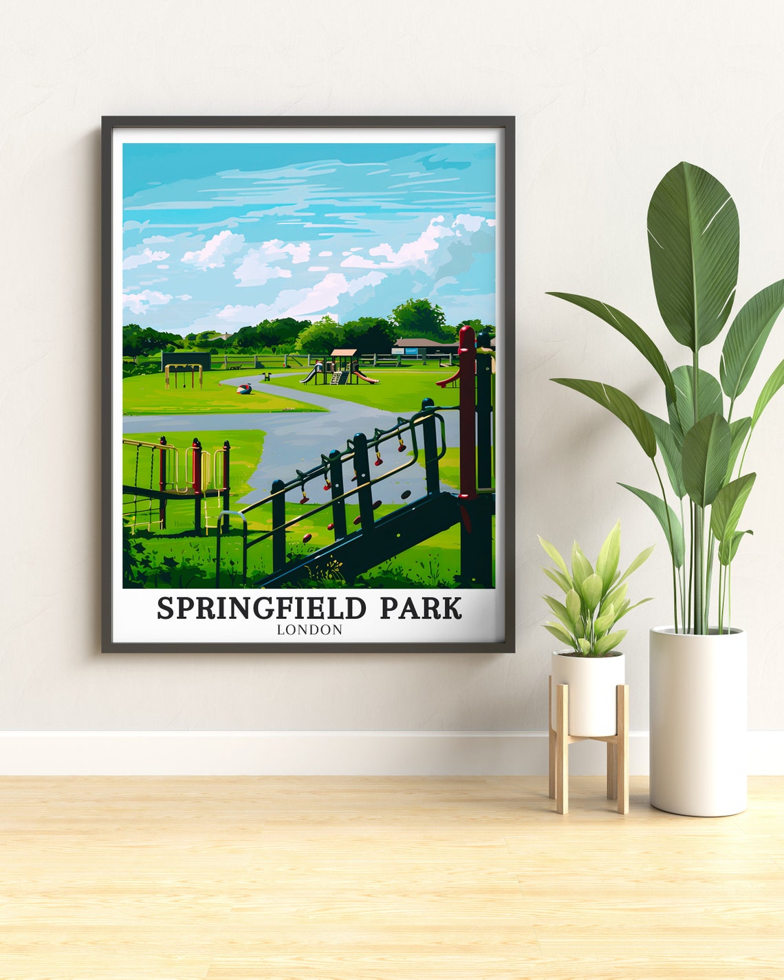 Springfield Park London Playground Swings Slides Sunny Park Poster - Image 3